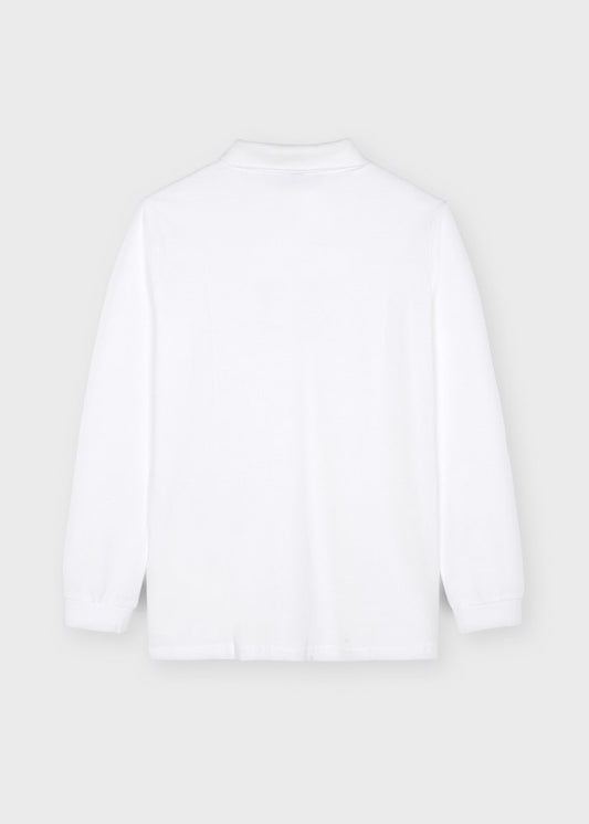 Mayoral - School Uniform Long Sleeve Polo Shirt - White