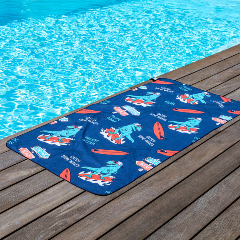 K5 - Microfiber Towel - Surfing Dinosaur