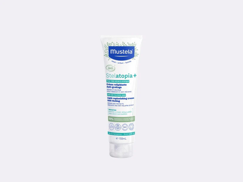Mustela Stelatopia+ Lipid-replenishing Cream, anti-itching, certified organic 150mL