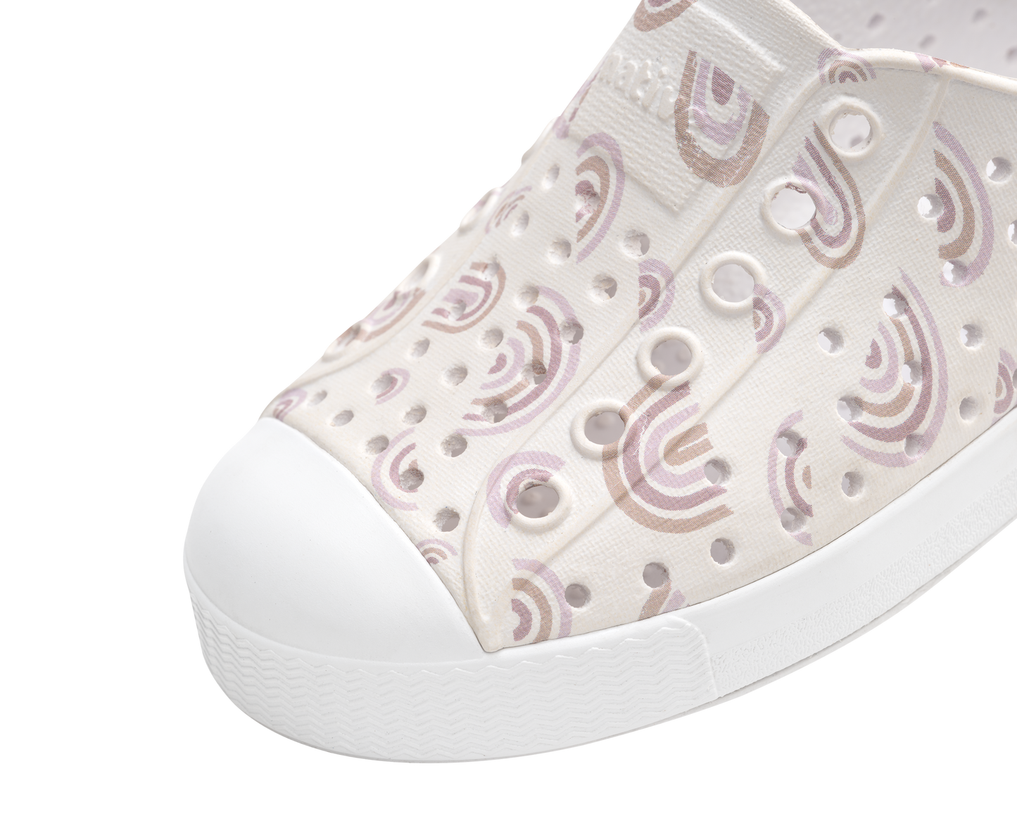 Native Shoes - Jefferson Print Kids - Shell White / Shell White / Barely Flax Rainbow