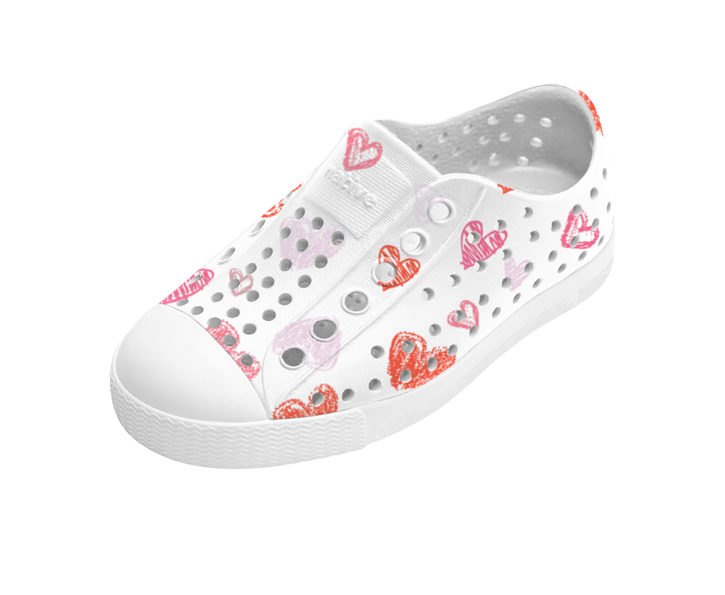 Native Shoes Jefferson Print Kids Shell White/Shell White/Heart Graffiti
