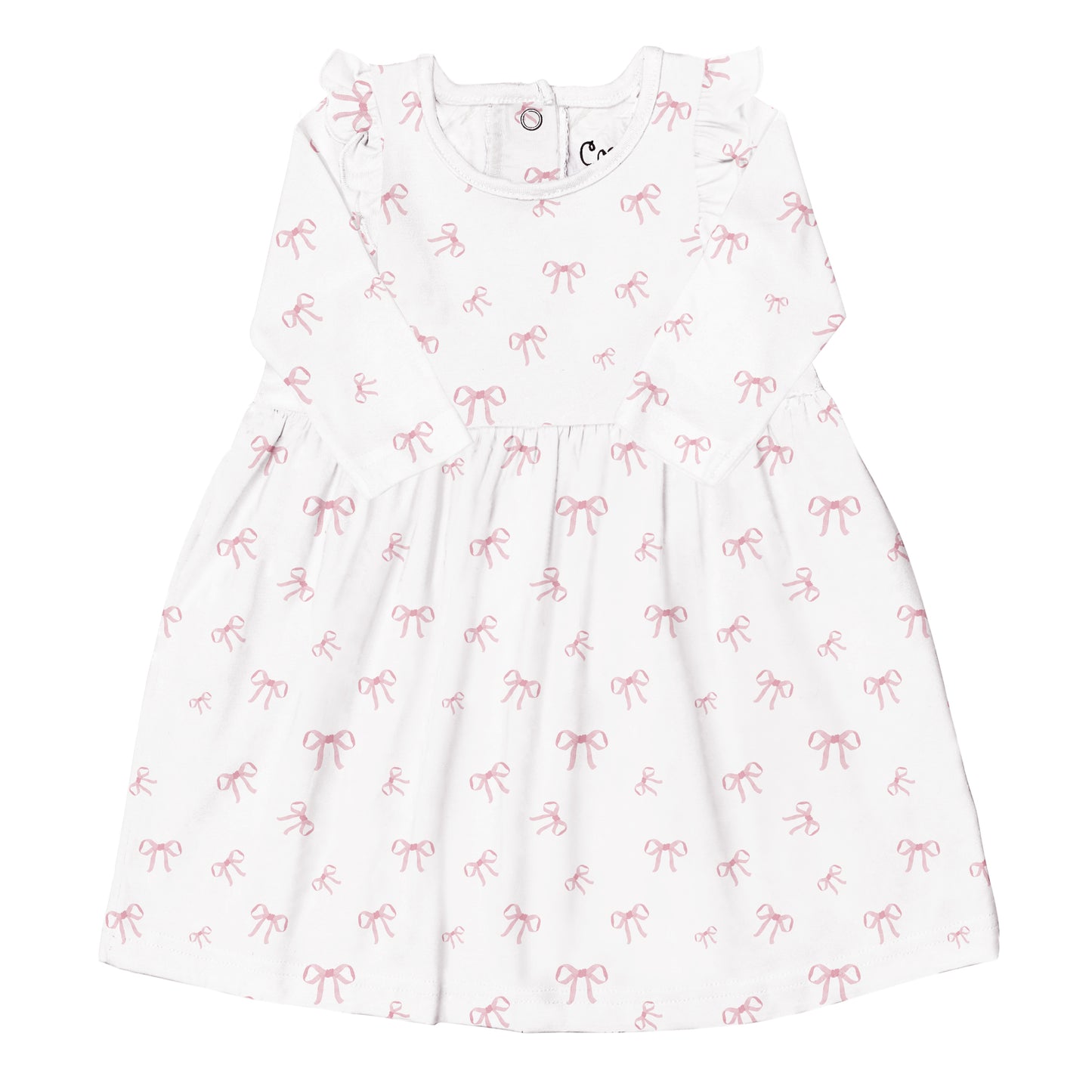 Coccoli Cotton Modal Dress - Bows On Cream