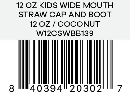 Hydro Flask - 12 OZ Kids Wide Mouth Straw Cap And Boot Coconut
