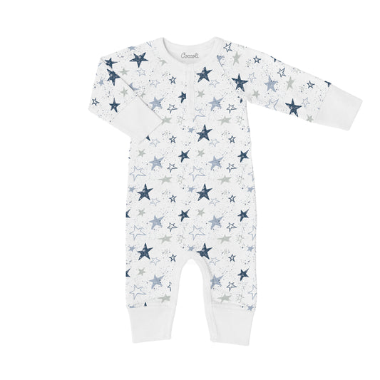 Coccoli Modal Unionsuit - Stars On Cream - 3M