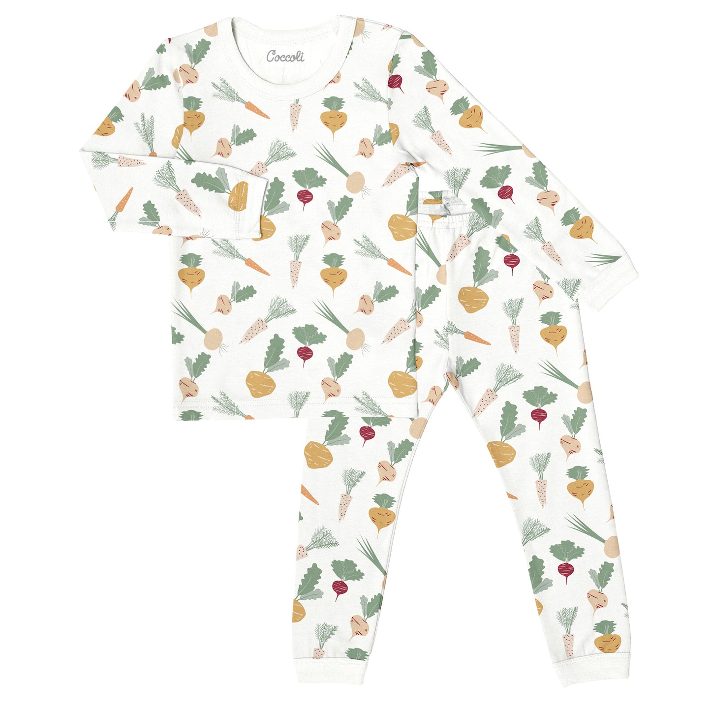Coccoli LS MODAL PYJAMA - VEGGIES ON CREAM 3Y