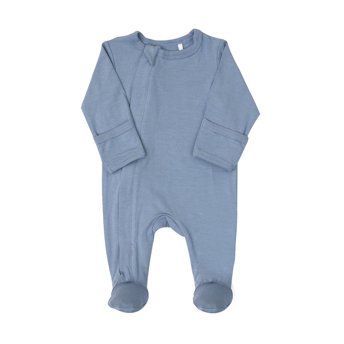 Coccoli Cotton Modal Zipper Footie Steel Blue