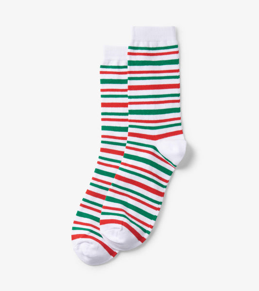 Little Blue House Candy Cane Stripe - Women's Crew Sock O/S