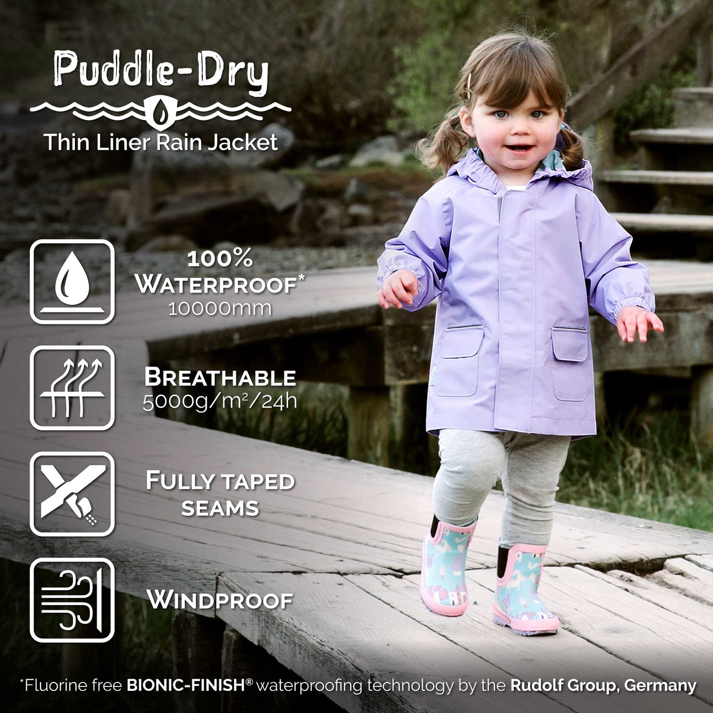 Jan & Jul - Puddle-Dry Rain Jacket - Nebula Blue