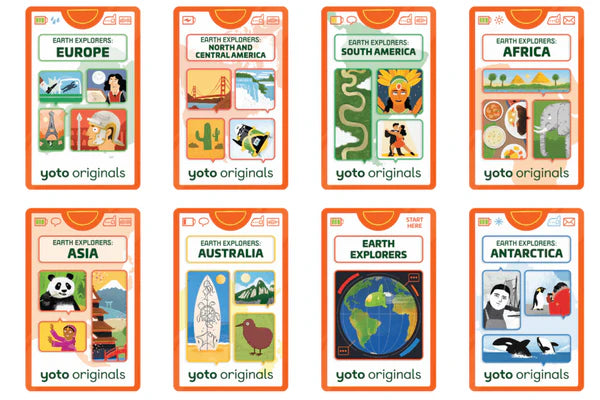 Yoto Card: Earth Explorers Set – 7 Continents Adventure | Geography & Culture | Ages 5–10