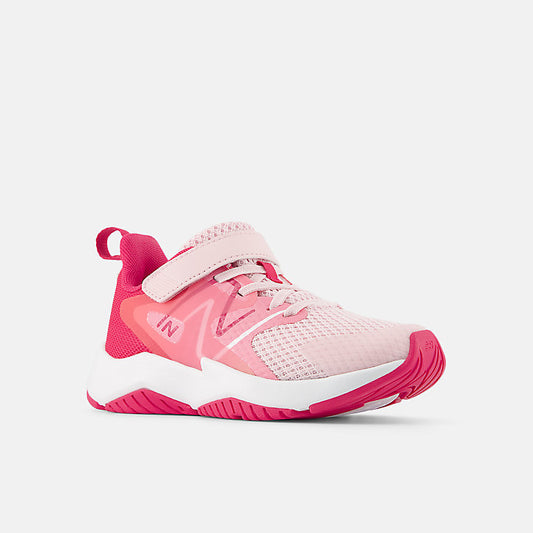 New Balance - Rave Run v2 Running Shoe - Bungee Lace with Top Strap - Big Kid - Rose Sugar