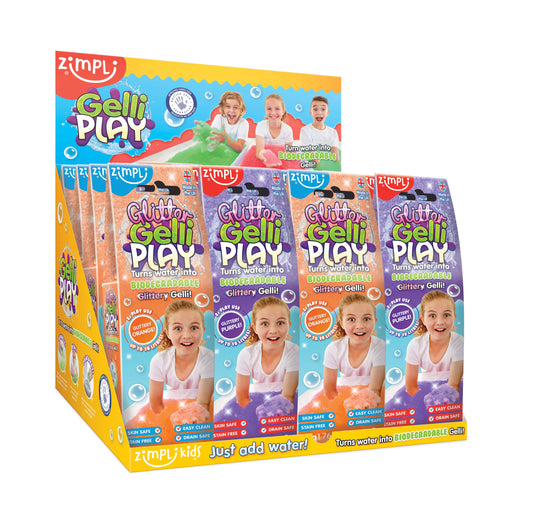 Zimpli Glitter Gelli Play Certified Biodegradable Sensory toy